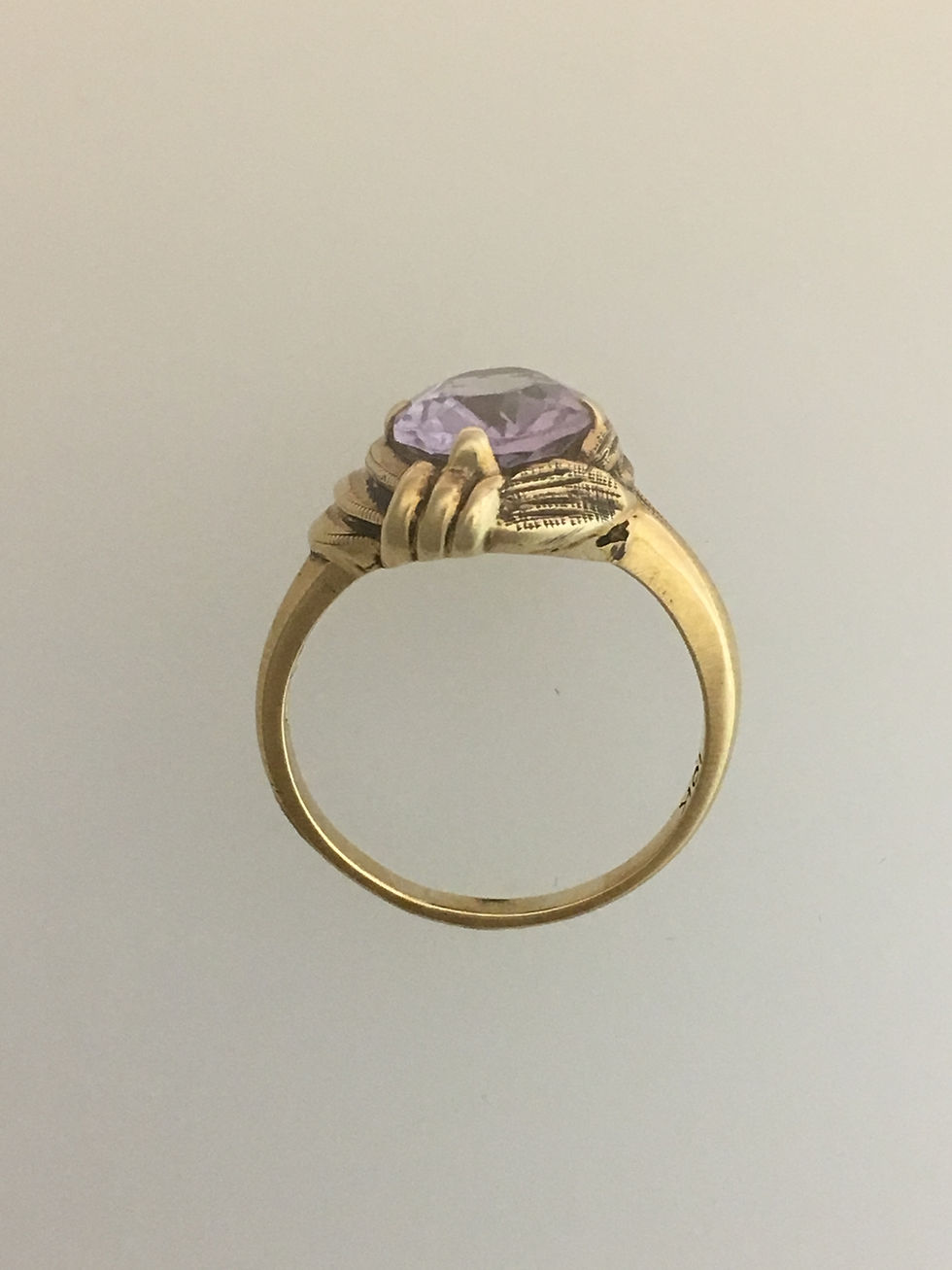 Thumbnail: 10k Yellow Gold 2 Carat Amethyst Ring Size - 7