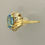 Thumbnail: 10k Yellow Gold One Carat Blue Topaz and .02 Diamond Ring Size - 7