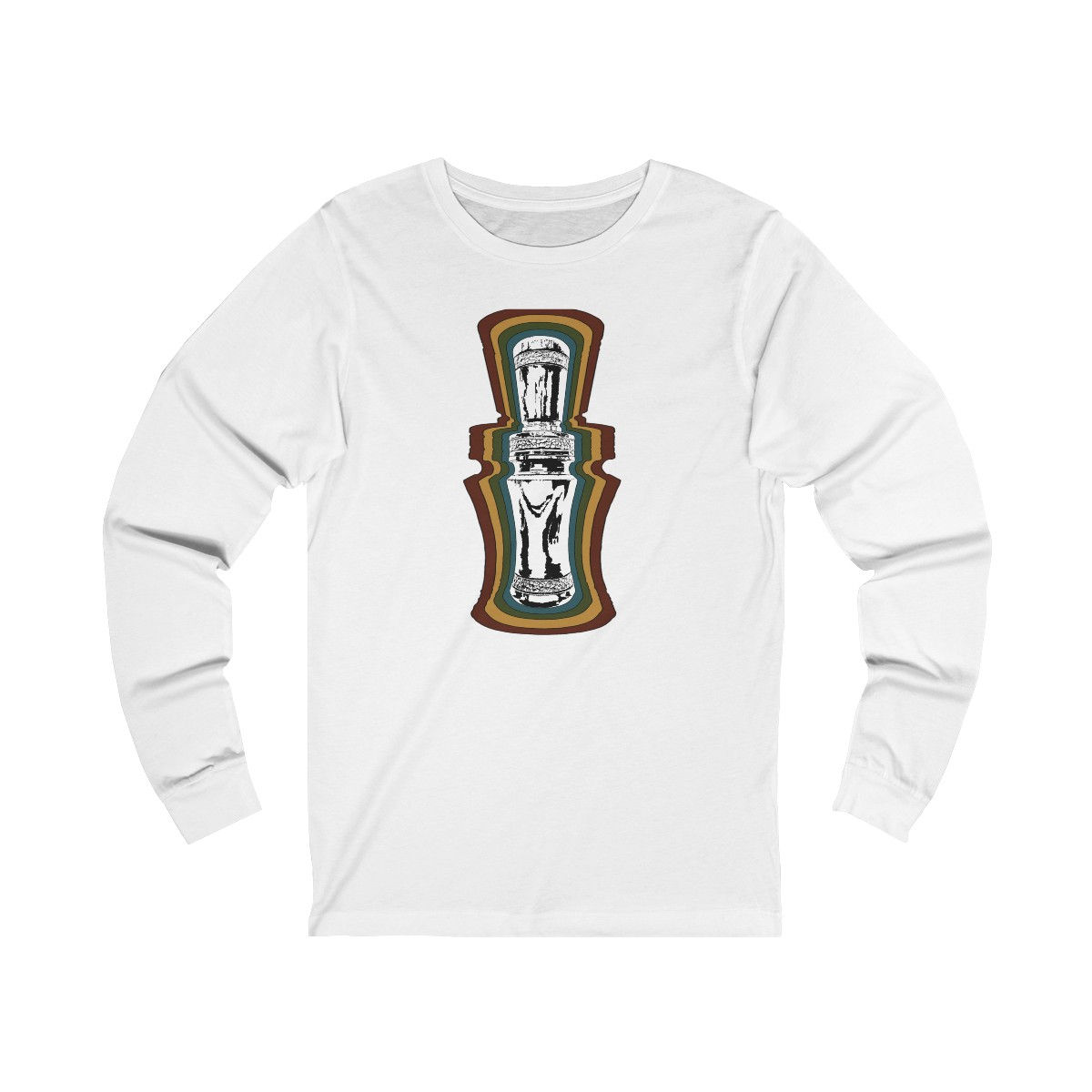 Retro Rainbow Duck Call Jersey Long Sleeve Tee
