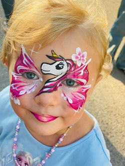 Unicorn Butterfly Facepainting by Bimbi Magical Events