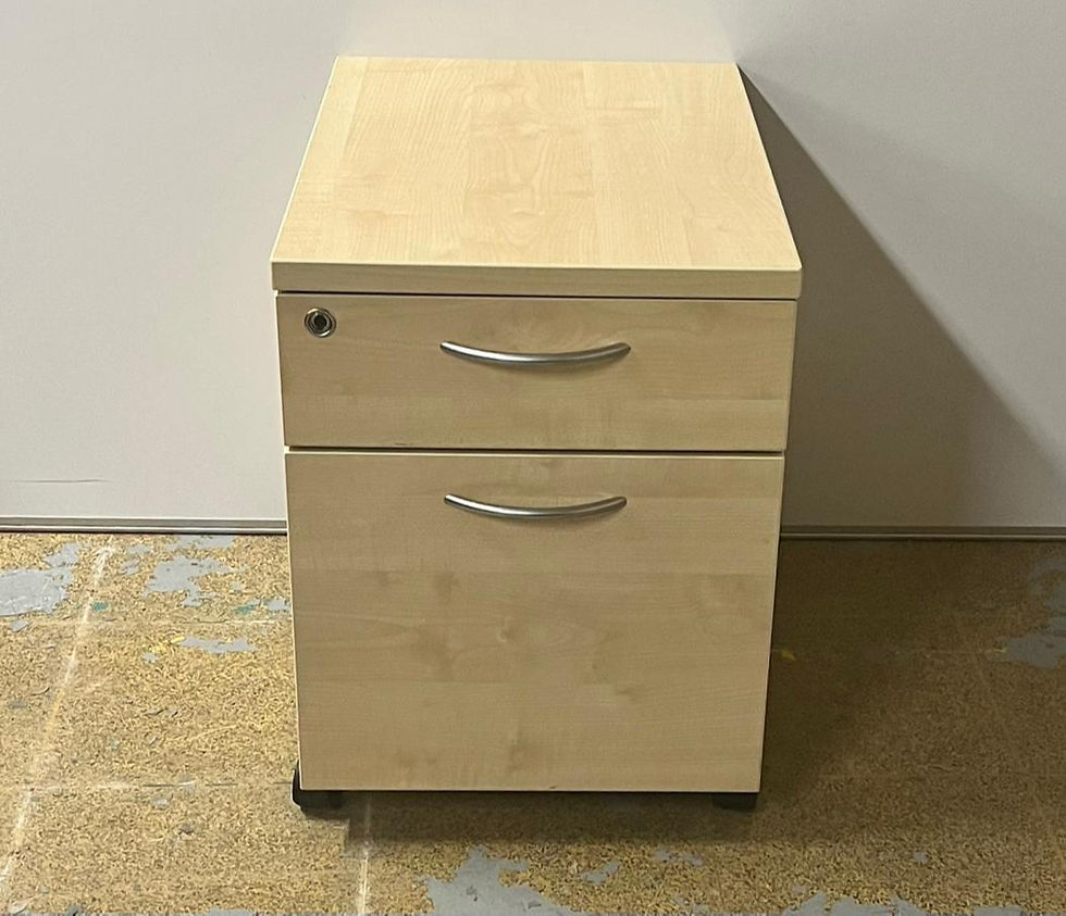 2 drawer under desk mobile pedestal maple OFFICE FURNITURE UK