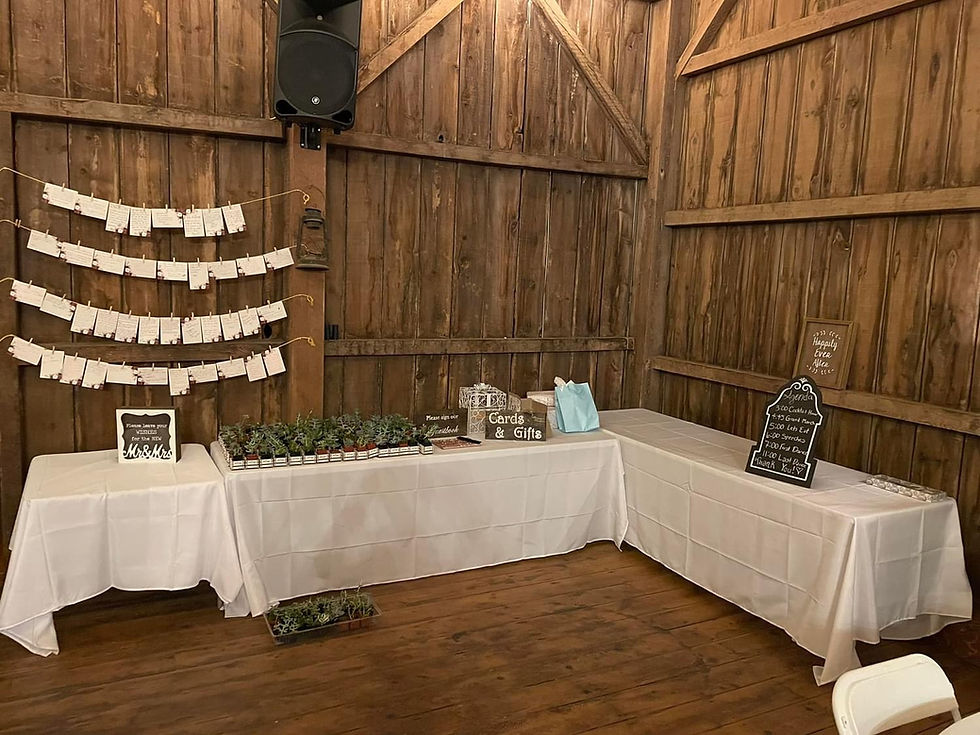 Cards, gifts, or dessert area