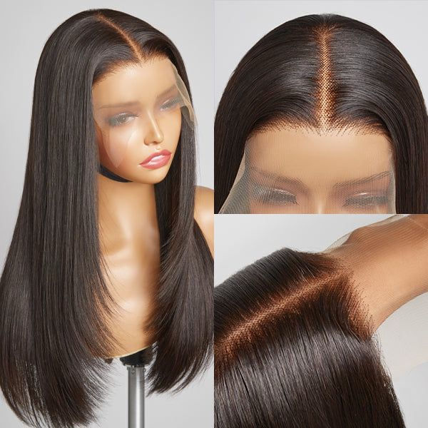 100% Human Hair Silky Straight Lace Frontal Wig