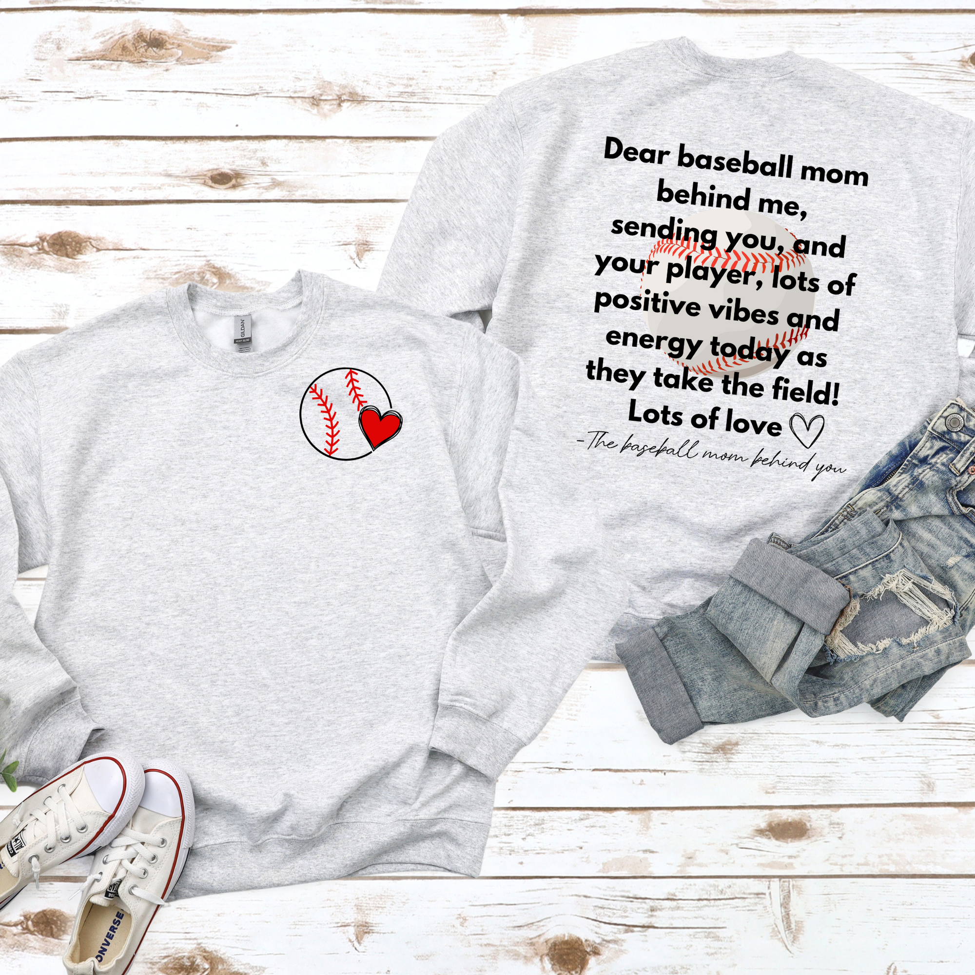 Dear Baseball Mom Behind me Sweatshirt