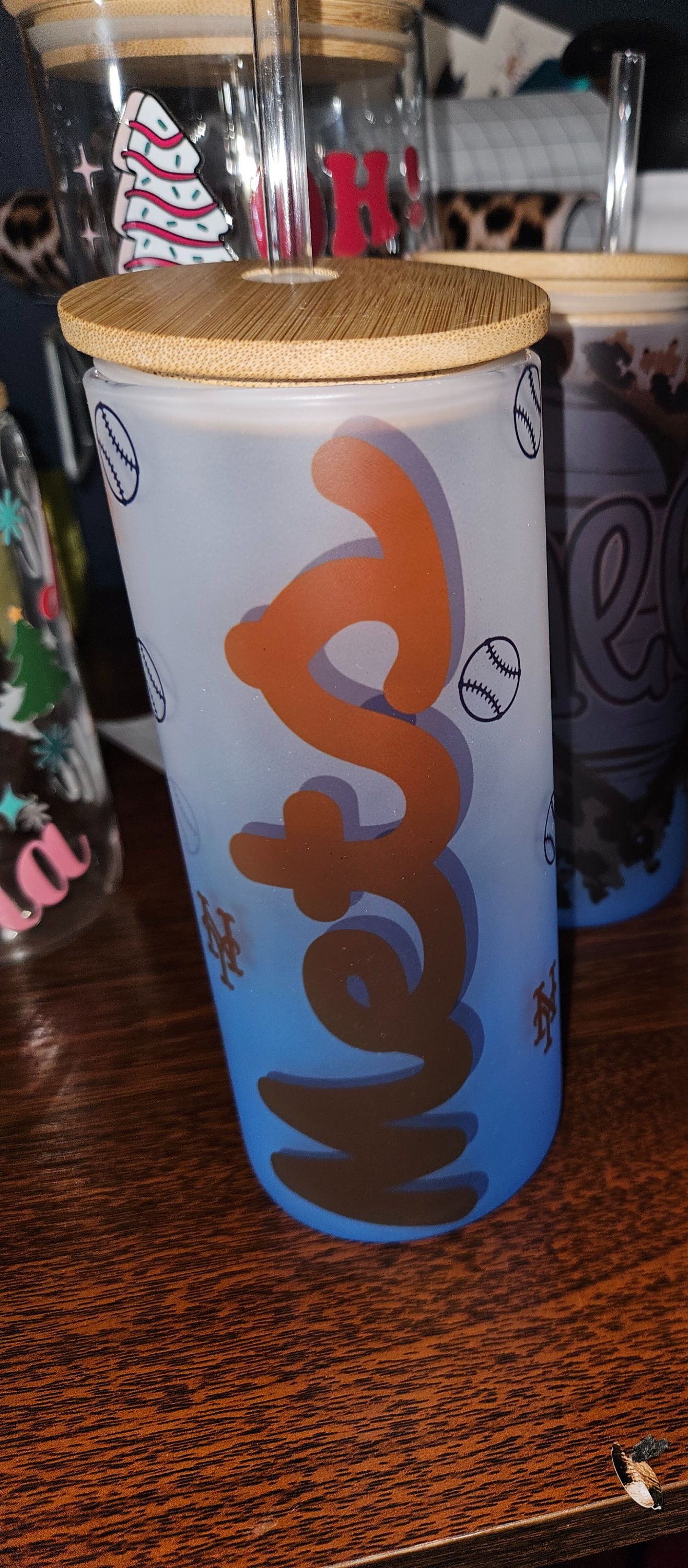 NY Mets Blue Ombre Tumbler