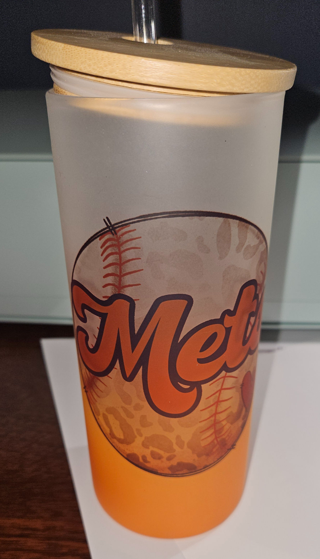 NY Mets Orange Ombre Tumbler