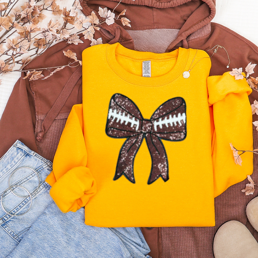 Thumbnail: Football Bow Sequin Chenille Sweatshirt