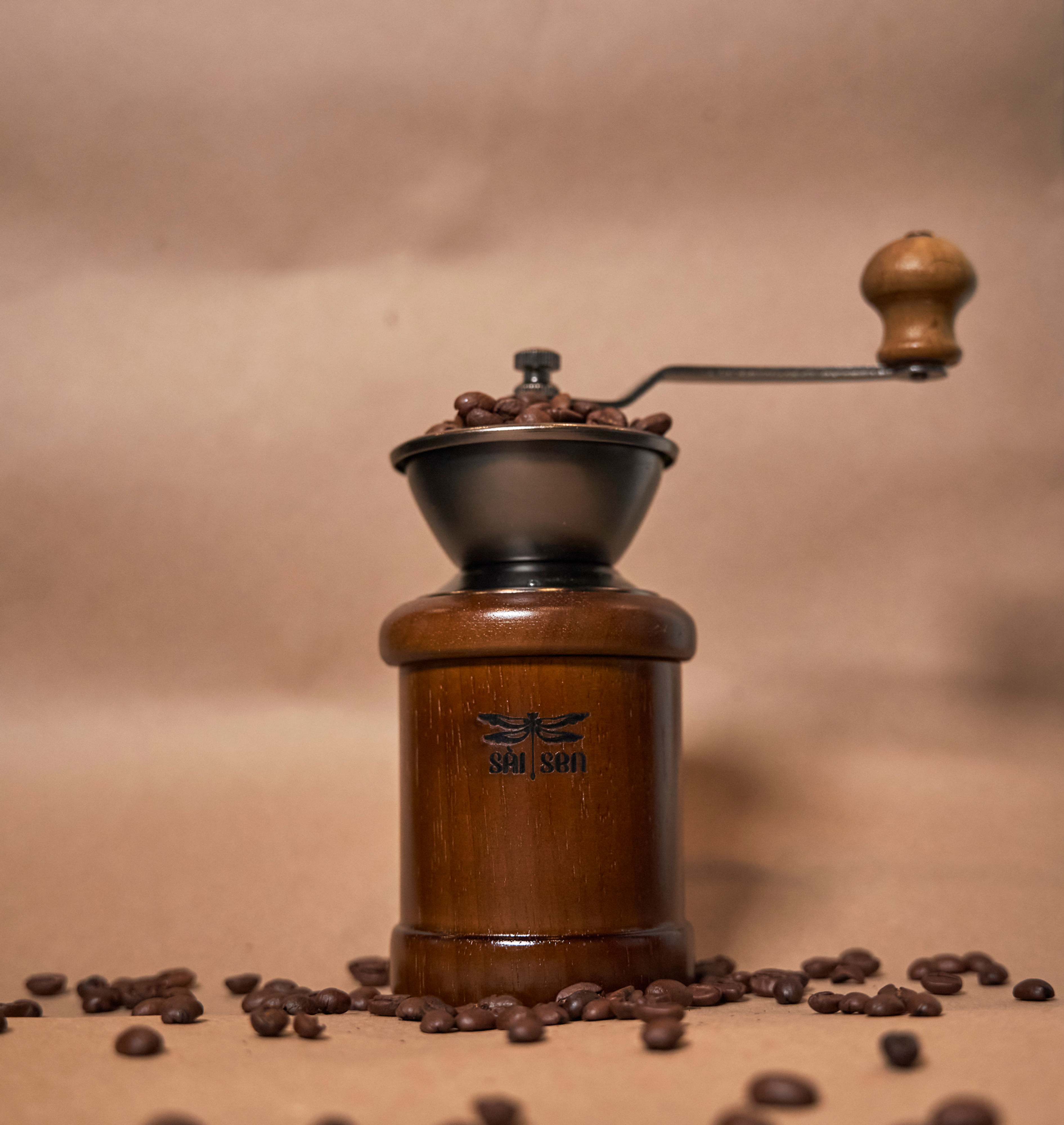 Handmade Sai Sen Wooden Coffee Grinder