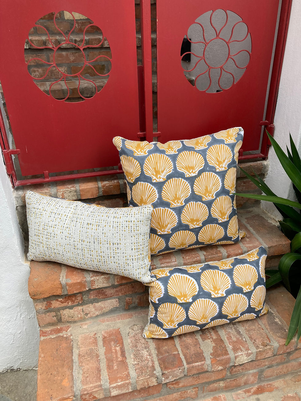Thumbnail: INDIAN COTTON SEASHELL PRINT LUMBAR CUSHION