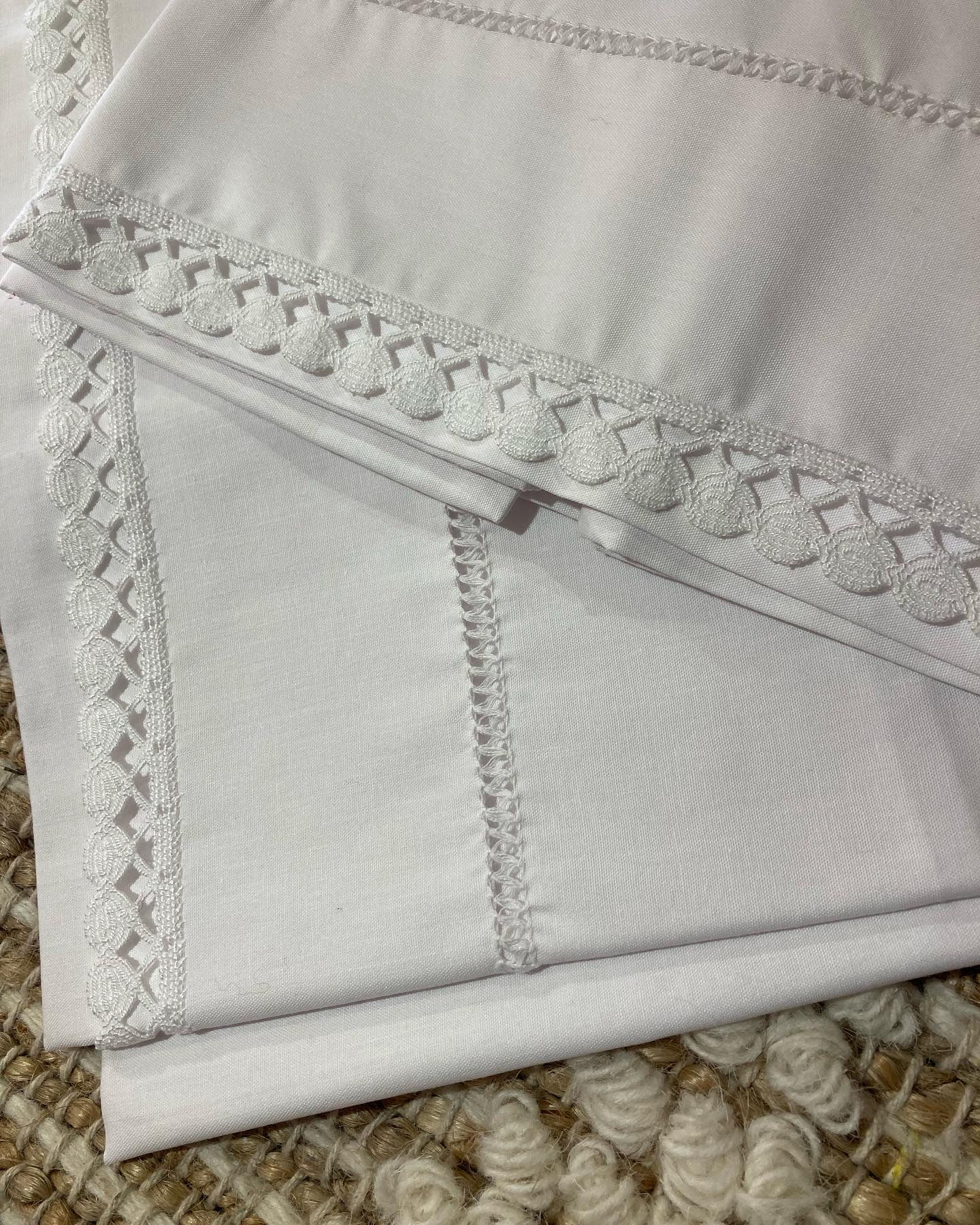 HAND EMBROIDERED COTTON PILLOWSLIPS