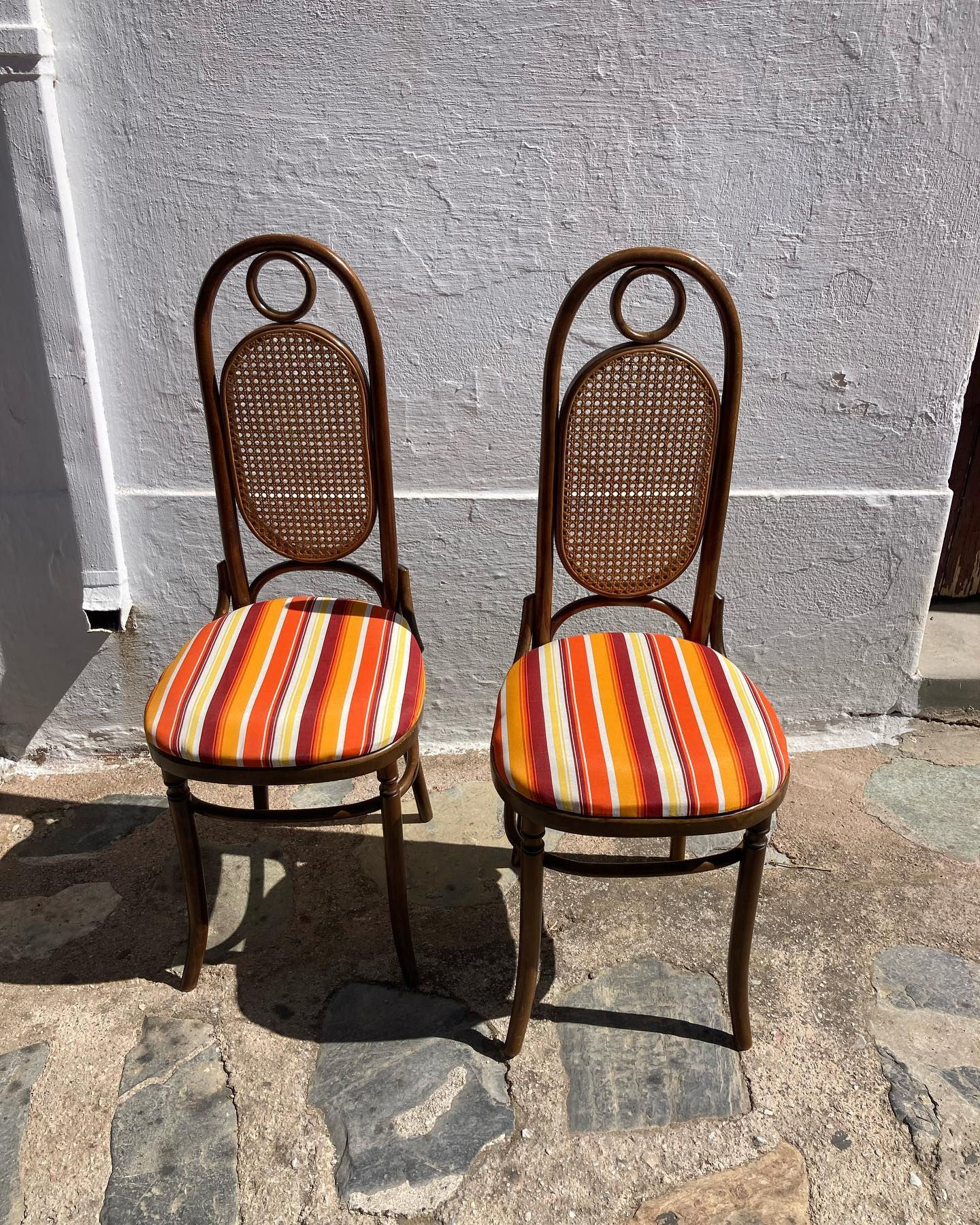 VINTAGE HIGH BACK BAMBOO CHAIRS