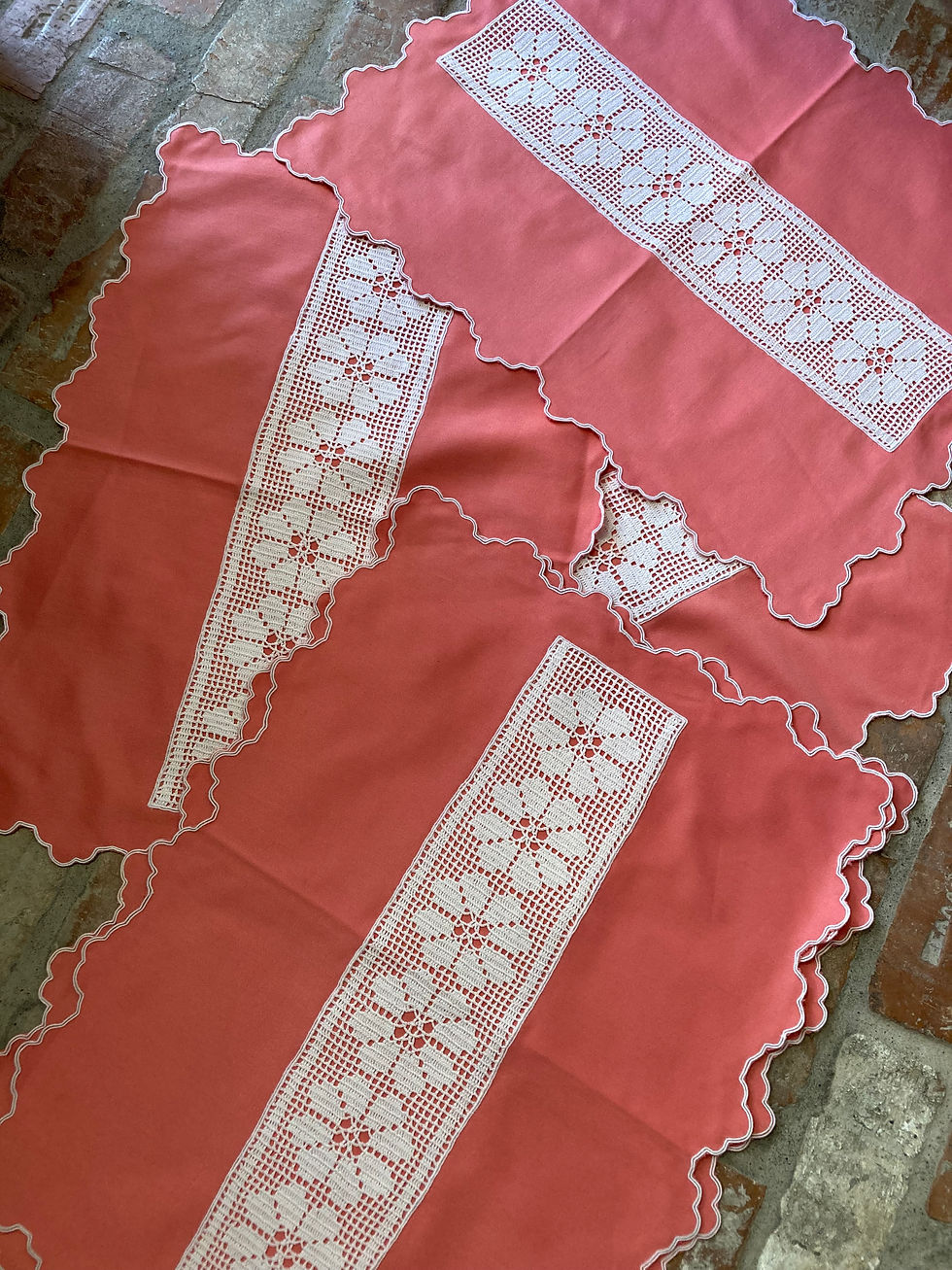 Thumbnail: SET OF 6 SALMON PINK PLACEMATS