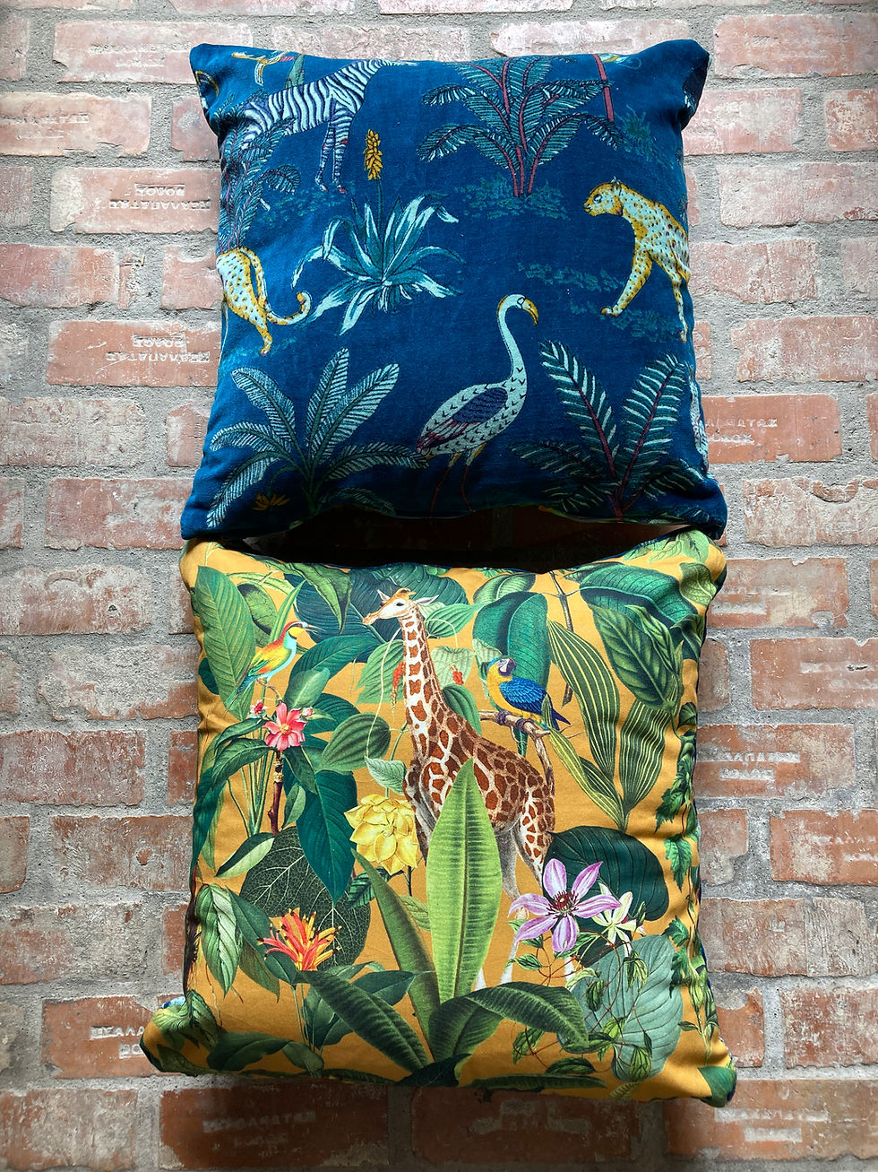 Thumbnail: LUXURIOUS ANIMAL PRINT VELVET & COTTON CUSHION