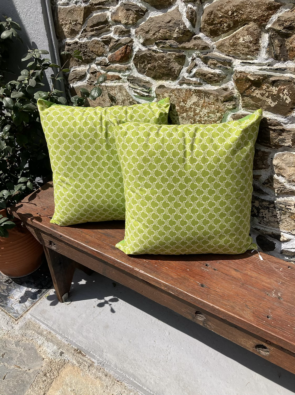 Thumbnail: LIME GREEN JAPANESE COTTON PRINT CUSHION