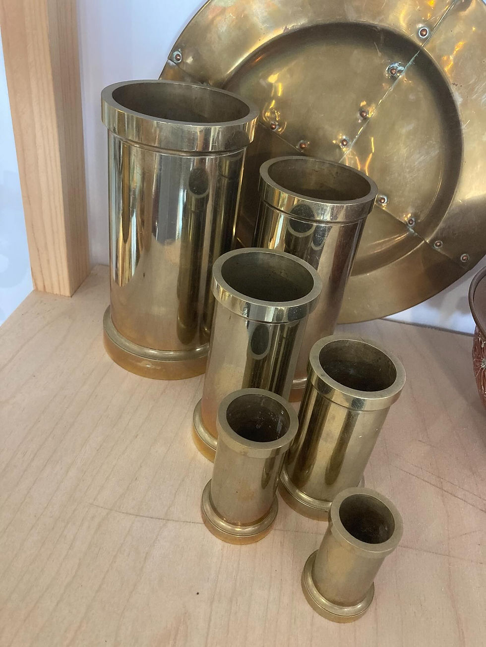 Thumbnail: MID CENTURY SOLID BRASS VASES