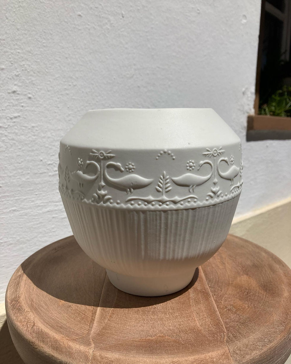 Thumbnail: VINTAGE WHITE BISQUE VASE