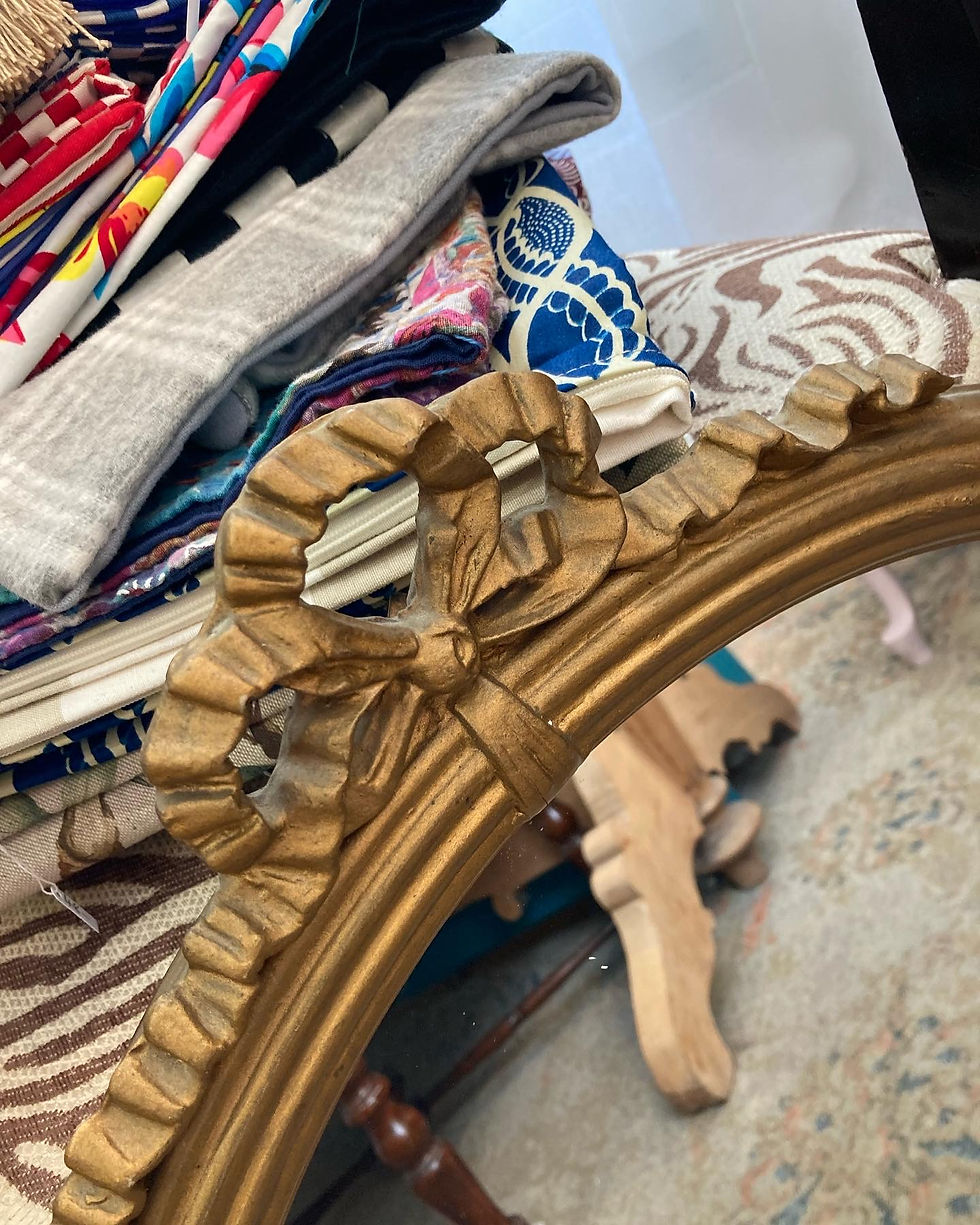 Thumbnail: FABULOUS ROUND GOLD VINTAGE MIRROR