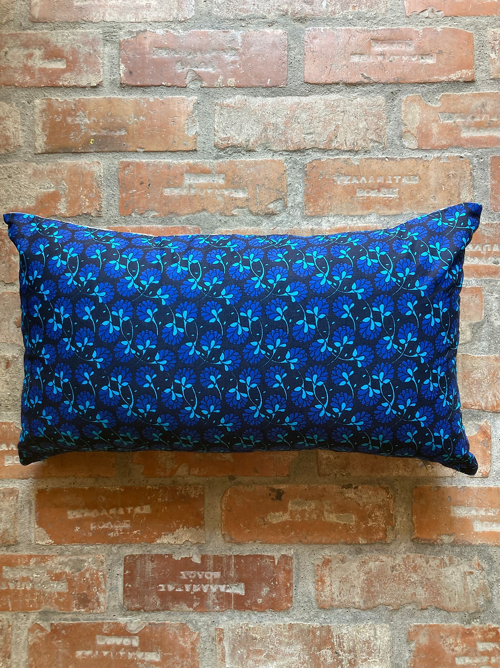 Thumbnail: BLUE & WHITE CONTEMPORARY BOTANICAL PRINT LUMBAR CUSHION