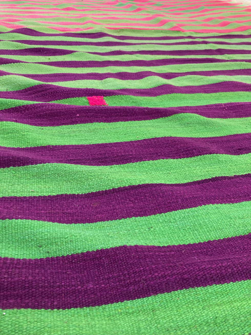 Thumbnail: LARGE STRIPED MOROCCAN WOOL KILIMI