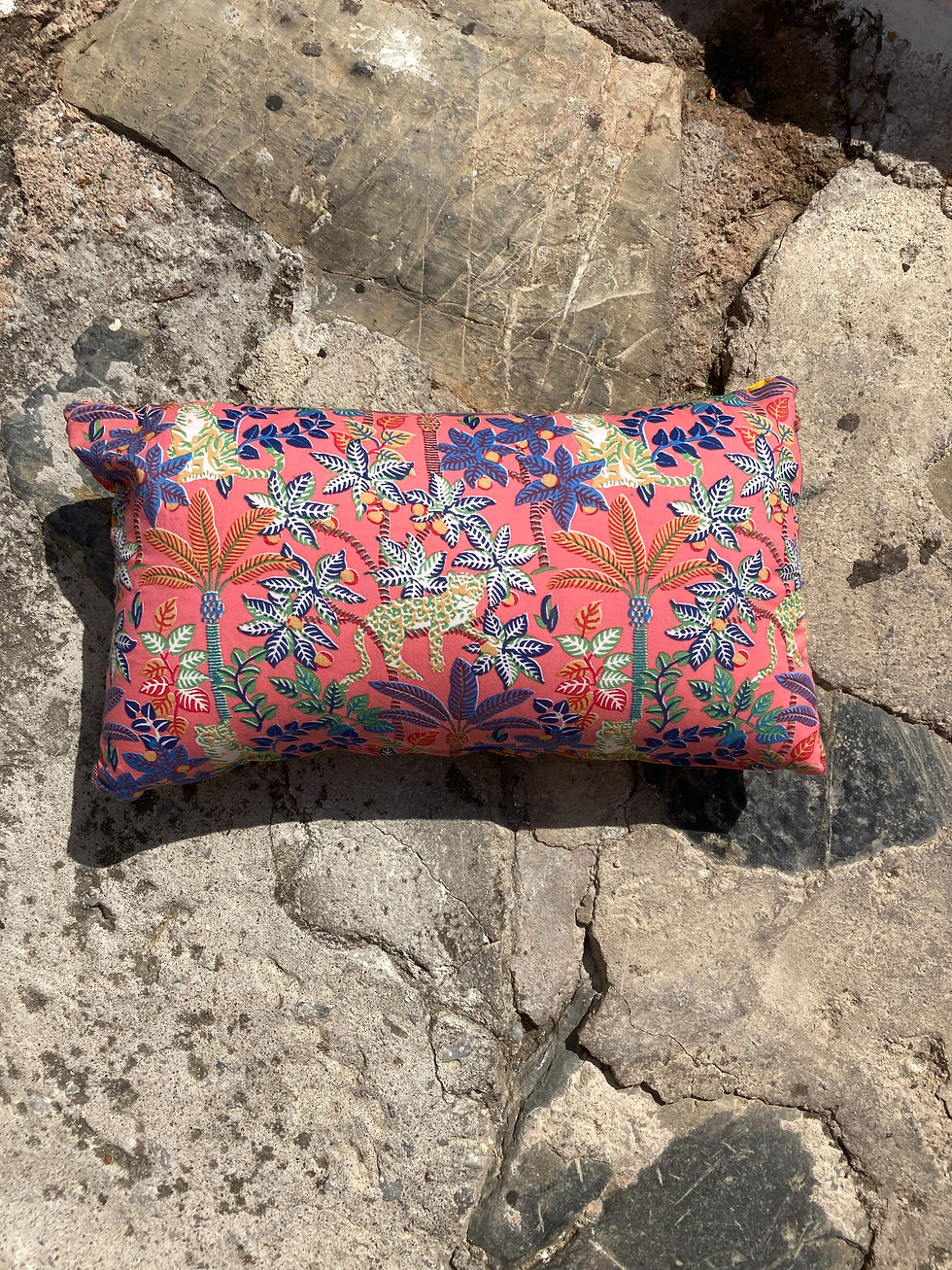 Thumbnail: EXOTIC EMBROIDERED SILK LUMBAR CUSHION