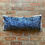 Thumbnail: MOROCCAN BLUE PRINTED COTTON CUSHION WITH CROTCHET TRIM 