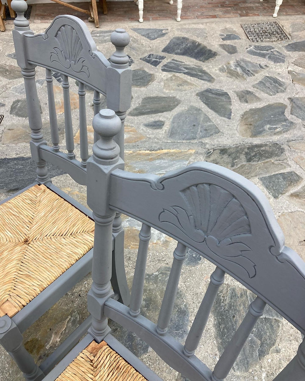 Thumbnail: CHIC GREY PAINTED VINTAGE TAVERNA CHAIR