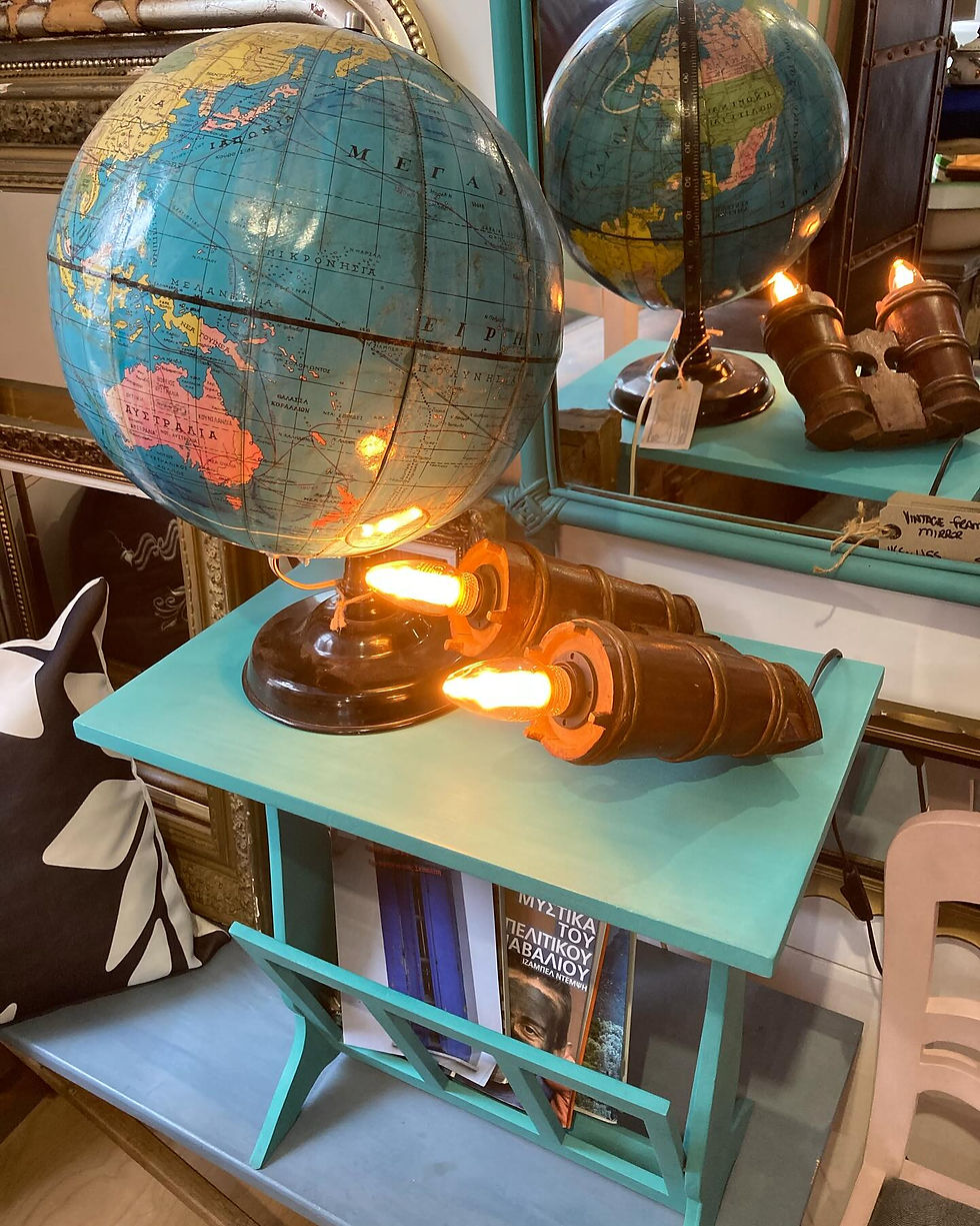 Thumbnail: VINTAGE HANDMADE WOODEN BINOCULAR CASE LAMP