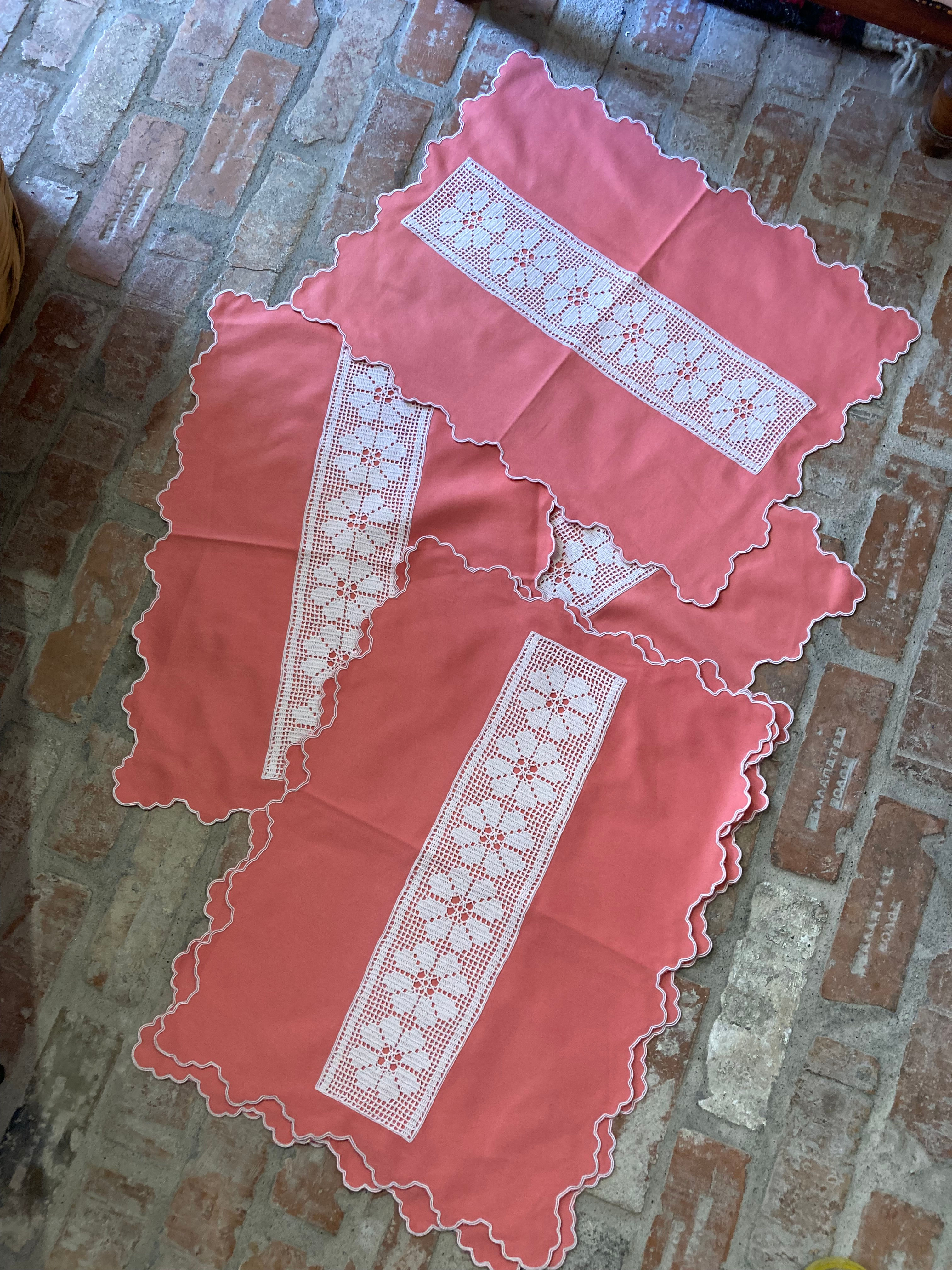 SET OF 6 SALMON PINK PLACEMATS