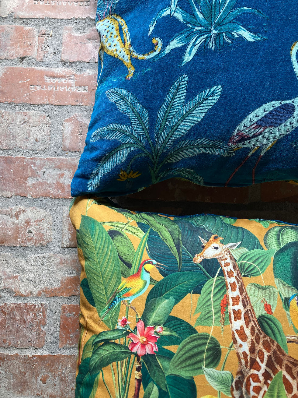 Thumbnail: LUXURIOUS ANIMAL PRINT VELVET & COTTON CUSHION