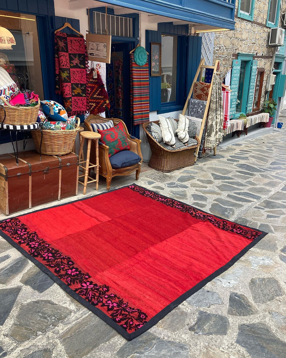 Thumbnail: VIBRANT RED HANDMADE VINTAGE KILIMI