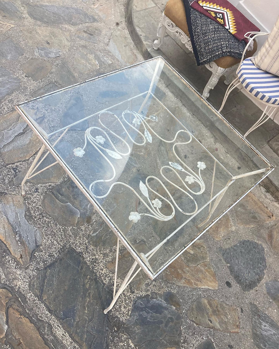 Thumbnail: SQUARE TOP VINTAGE IRON TABLE