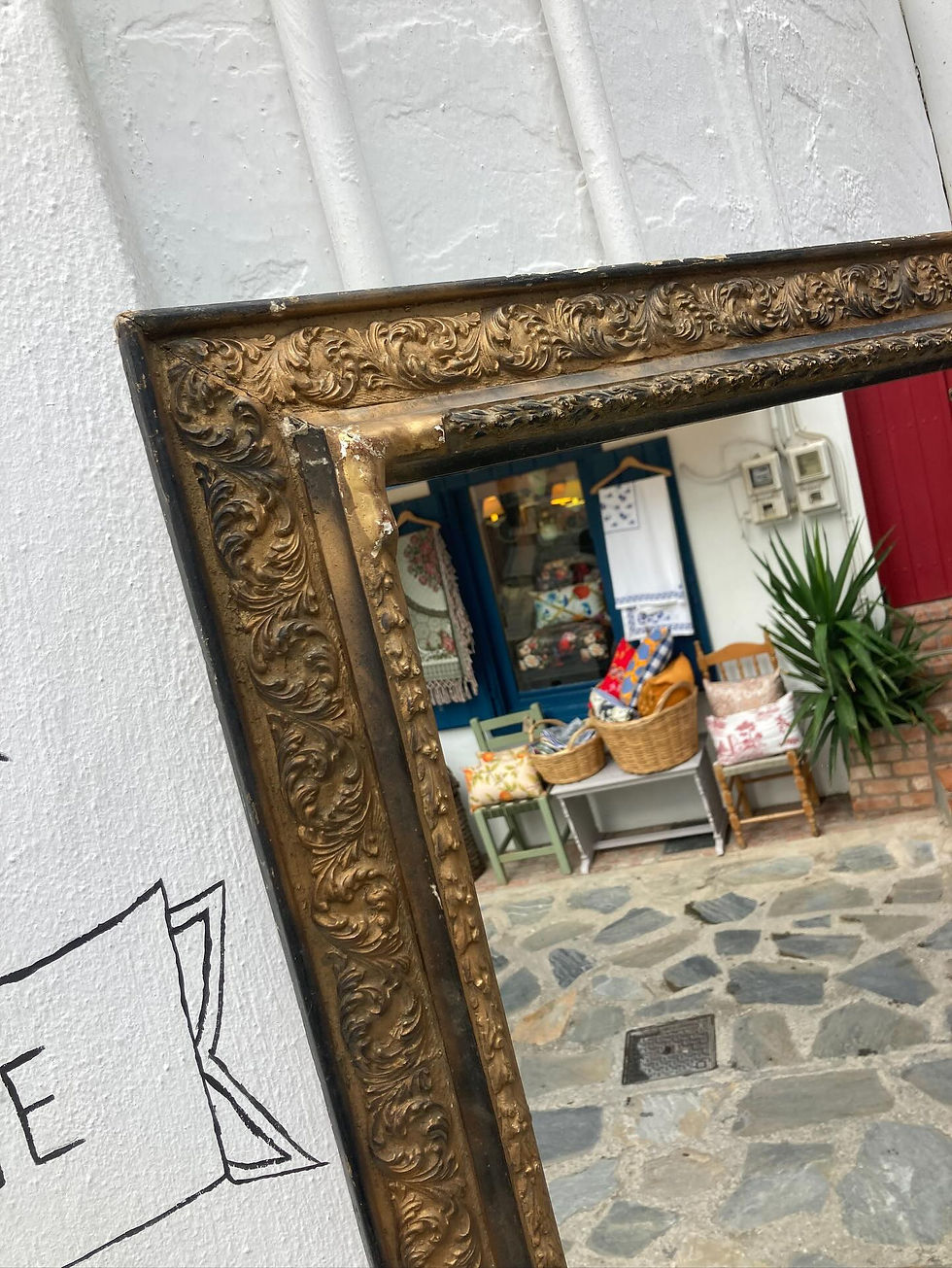 Thumbnail: LARGE VINTAGE DECORATIVE FRAME MIRROR 