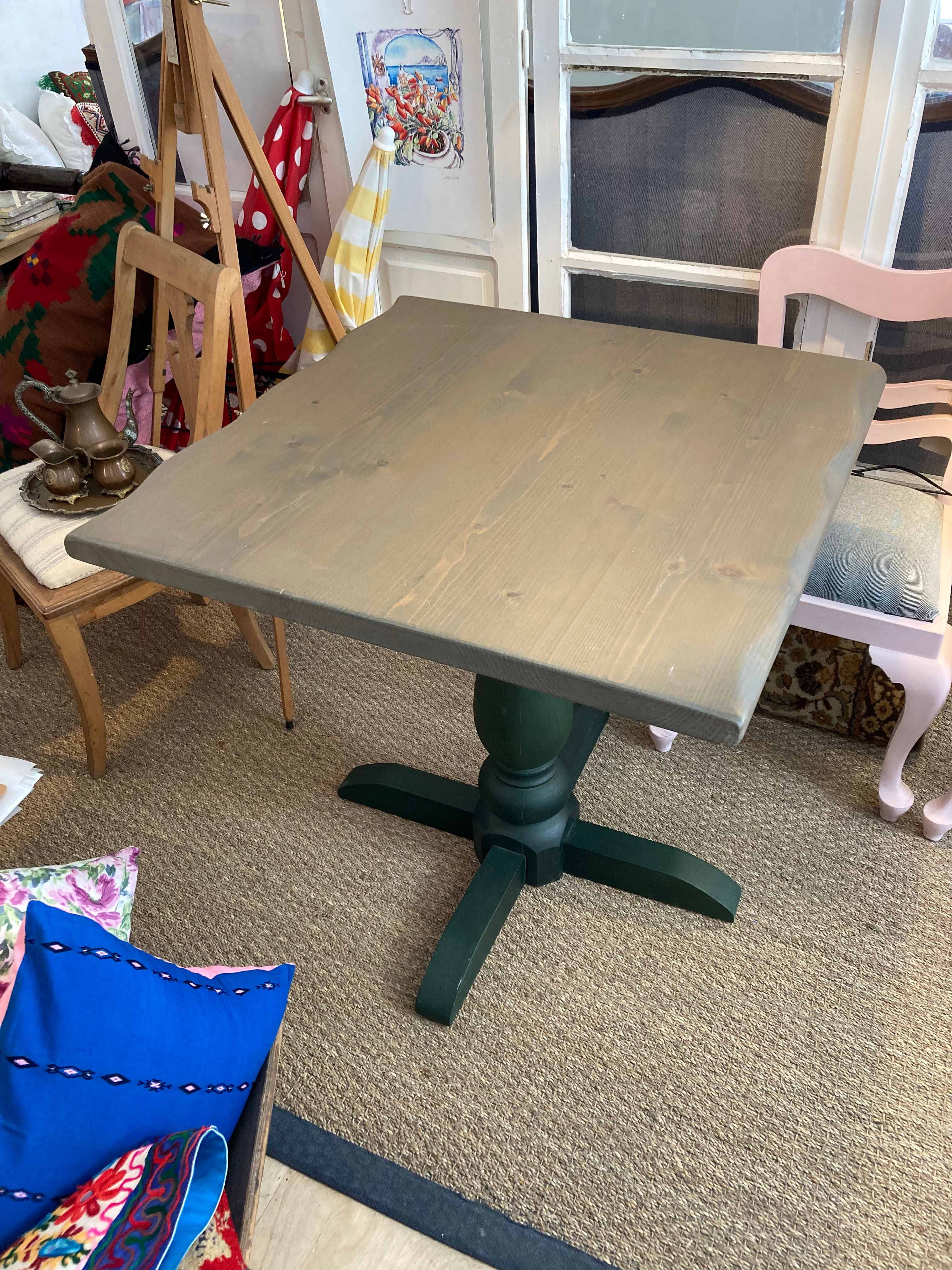 TWO TONE RUSTIC DINING TABLE