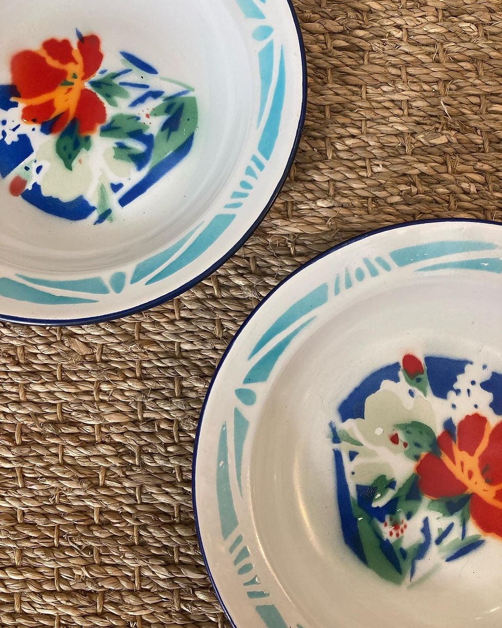 Thumbnail: 20cm VINTAGE ENAMEL PLATE