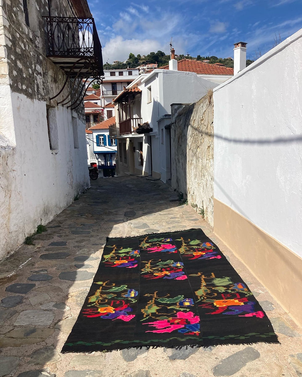 Thumbnail: LARGE VIBRANT HANDMADE WOOL KILIMI