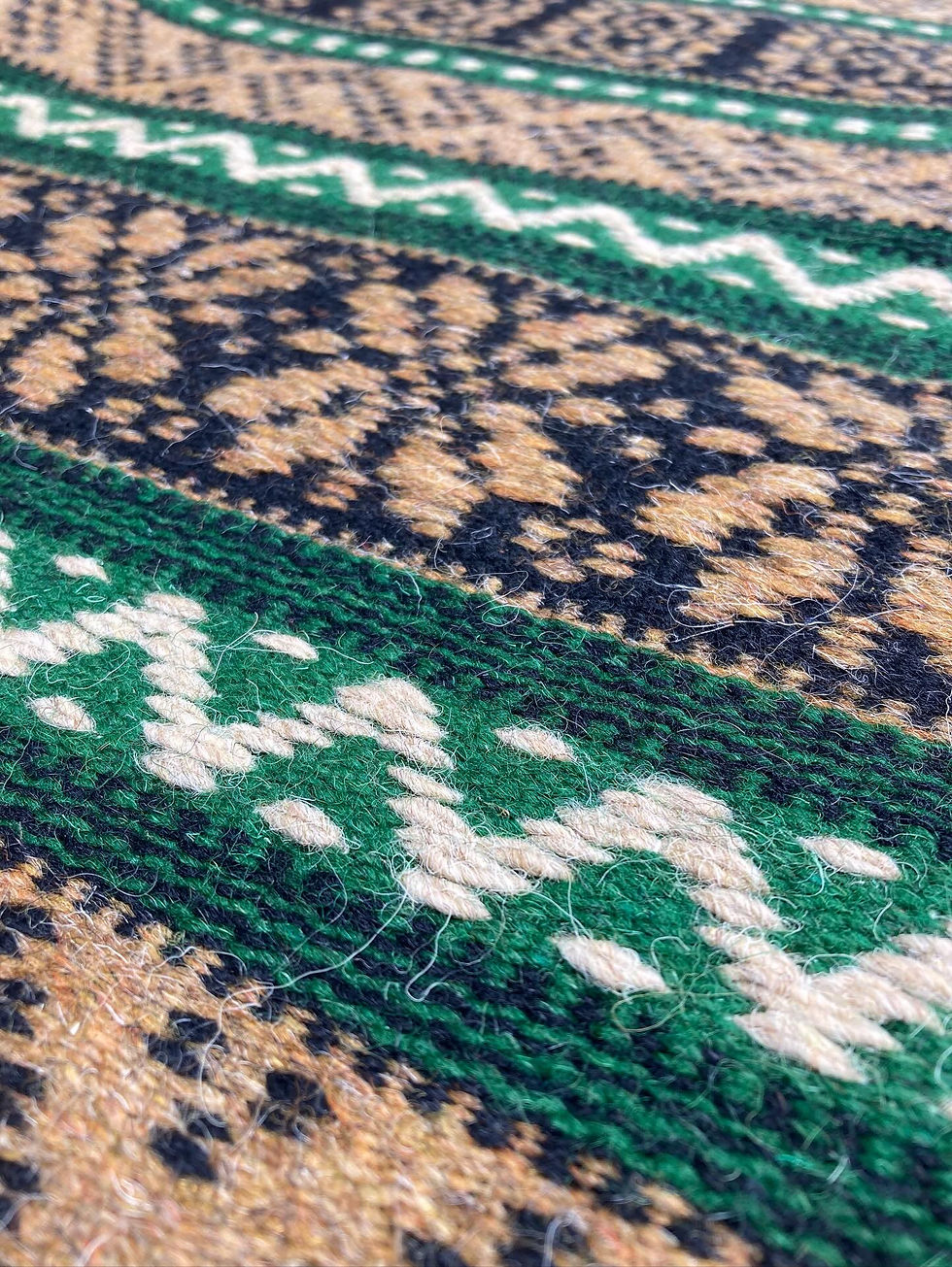 Thumbnail: GORGEOUS GREEN VINTAGE WOOL KILIMI