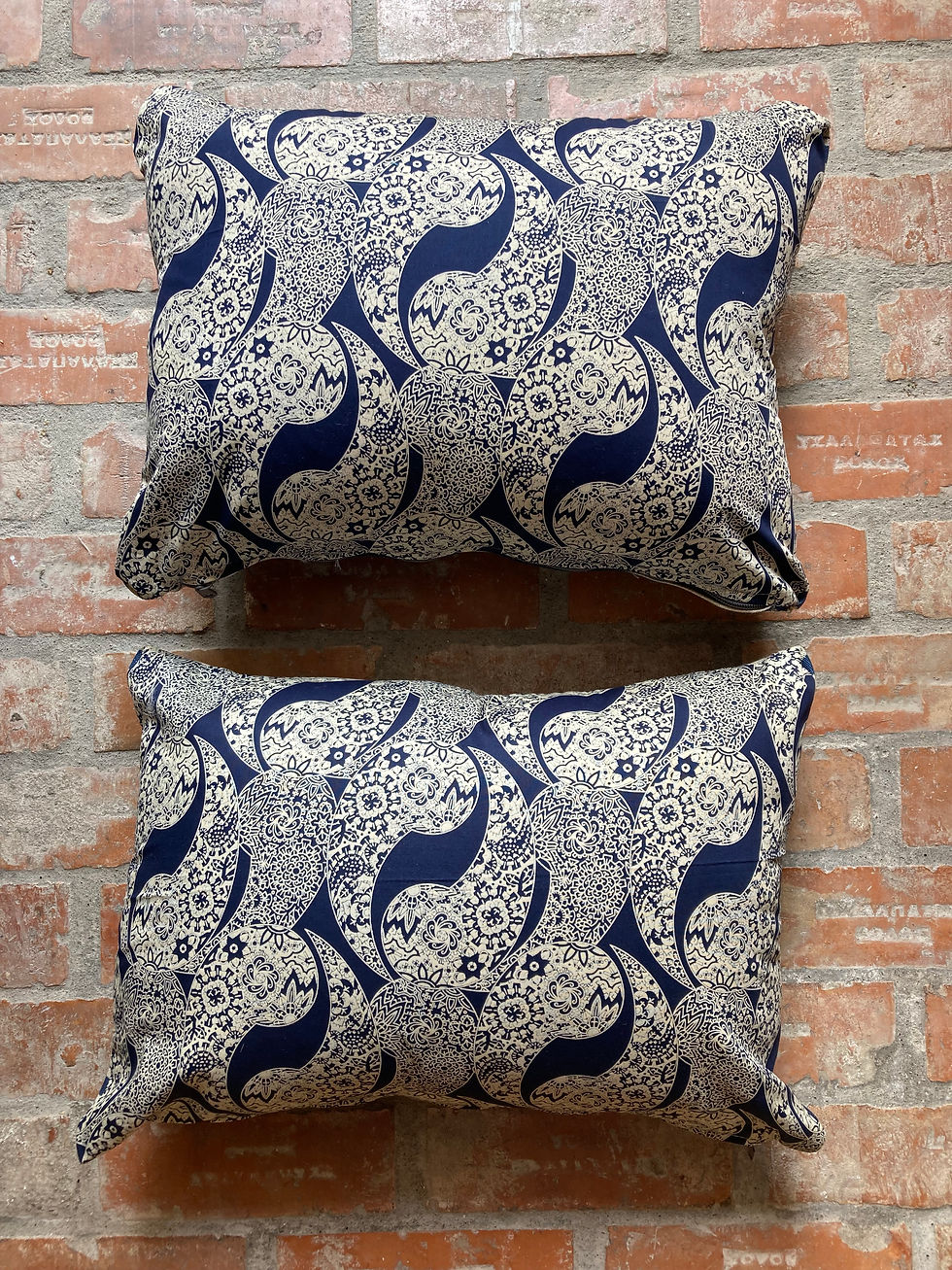 Thumbnail: STRIPE LINEN & PAISLEY COTTON CUSHION
