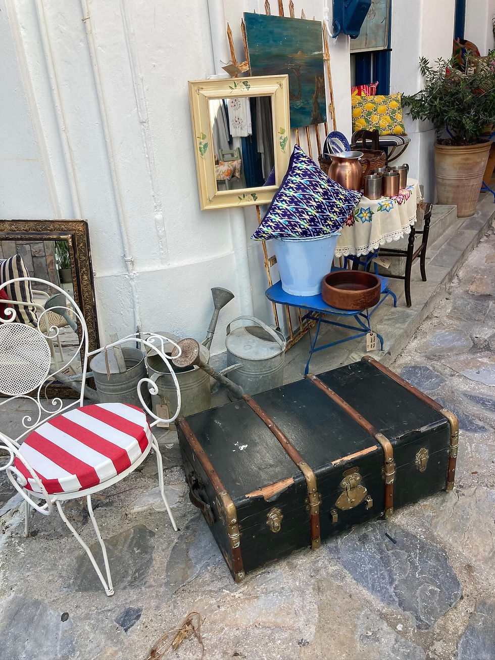 Thumbnail: ANTIQUE FRENCH WOODEN SUITCASE