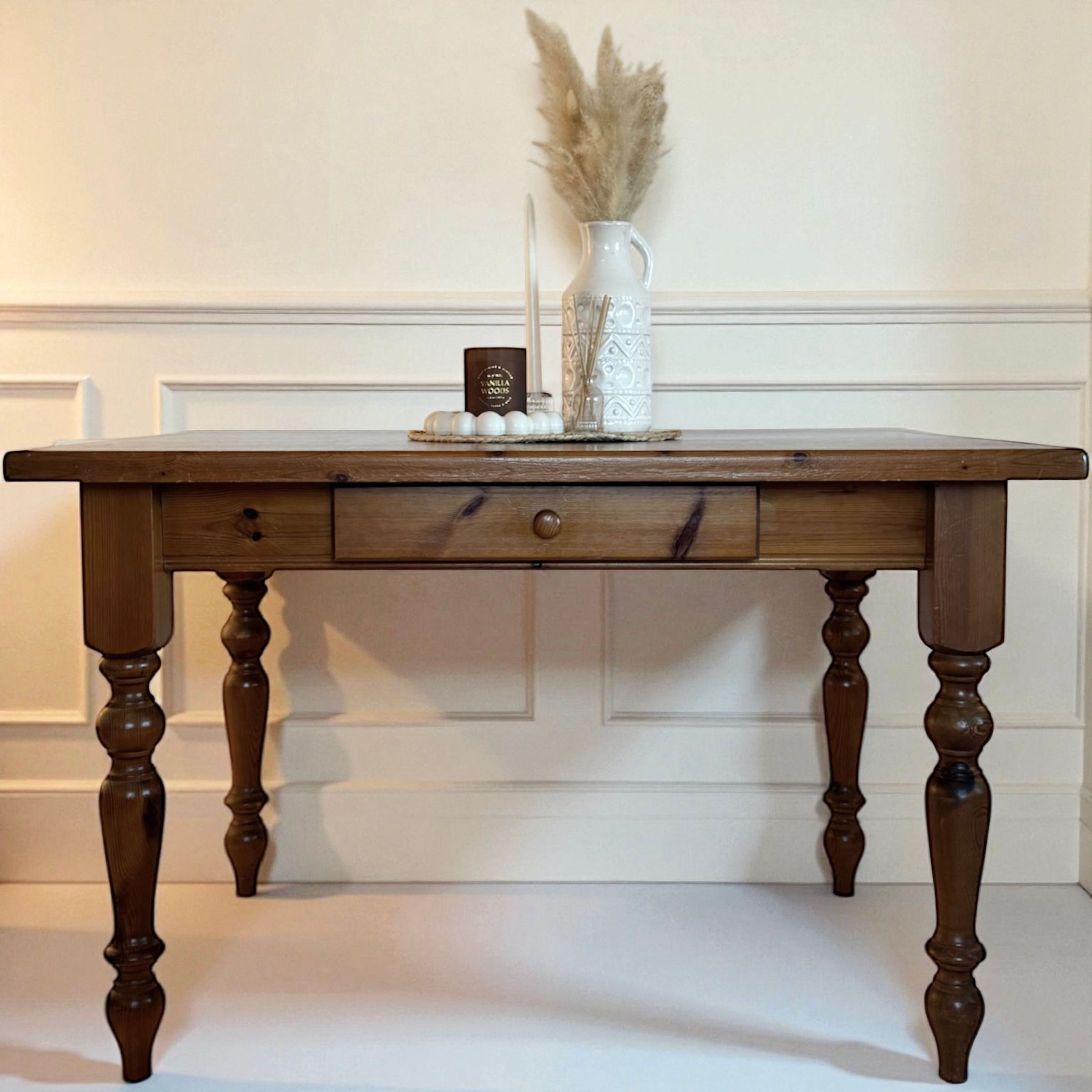 4ft Pine Traditional Farmhouse Dining Table
