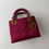Thumbnail: CHRISTIAN DIOR Lady Dior  Mini Bag in Burgundy Satin 