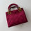 Thumbnail: CHRISTIAN DIOR Lady Dior  Mini Bag in Burgundy Satin 