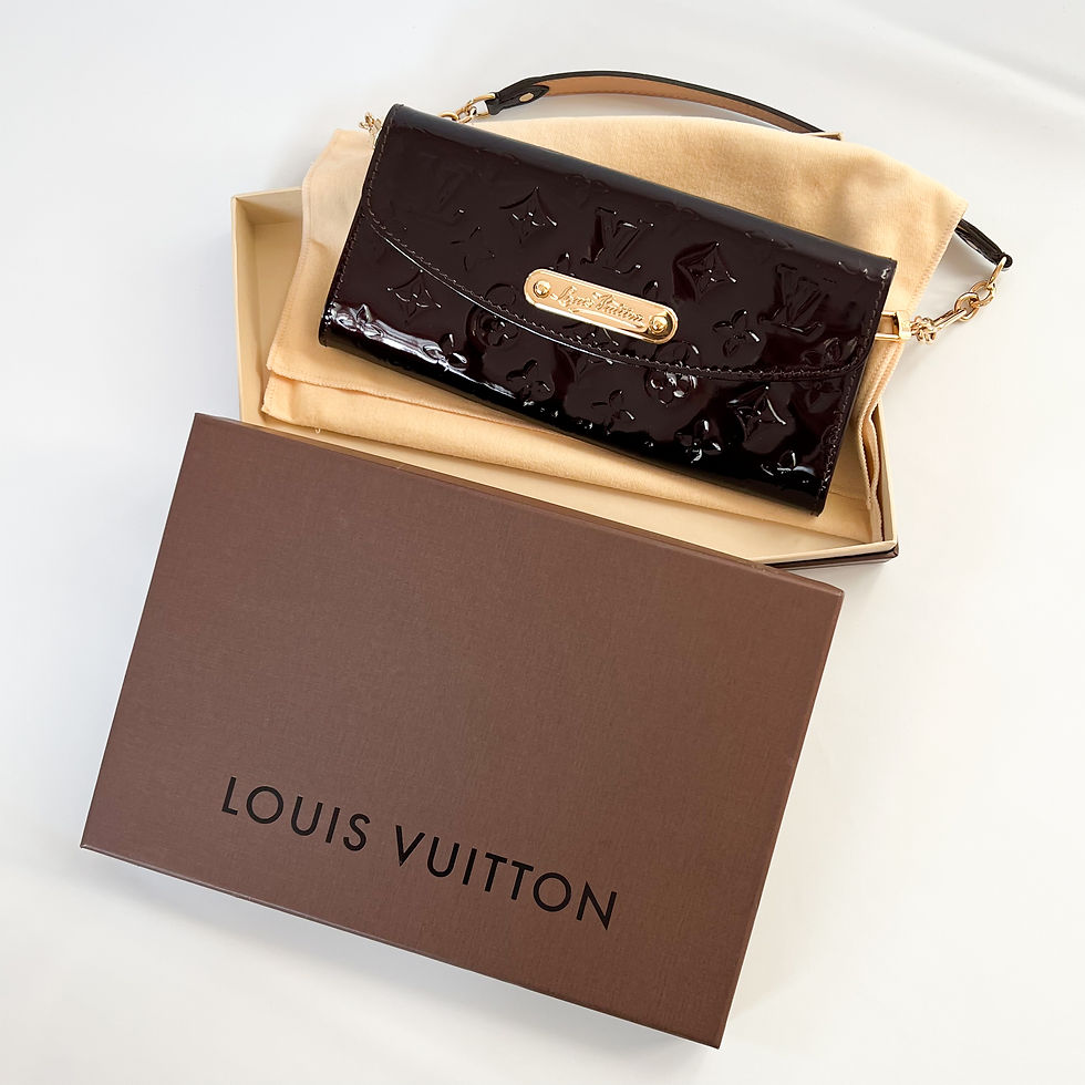 Thumbnail: LOUIS VUITTON Vernis Sunset Boulevard Clutch/Shoulder Bag in Amarante