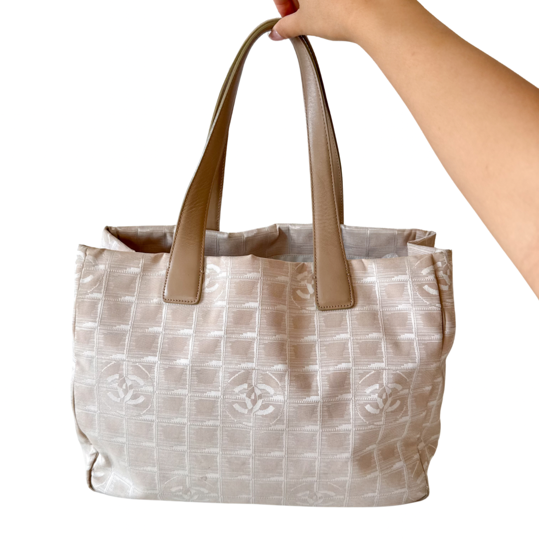 CHANEL Travel Line Tote Bag in Beige