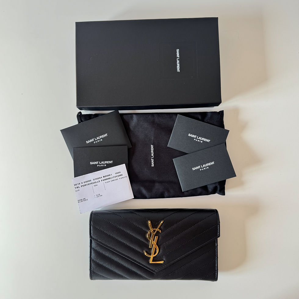 Thumbnail: SAINT LAURENT Monogram Flap Wallet in Grain De Poudre Embossed Leather Black
