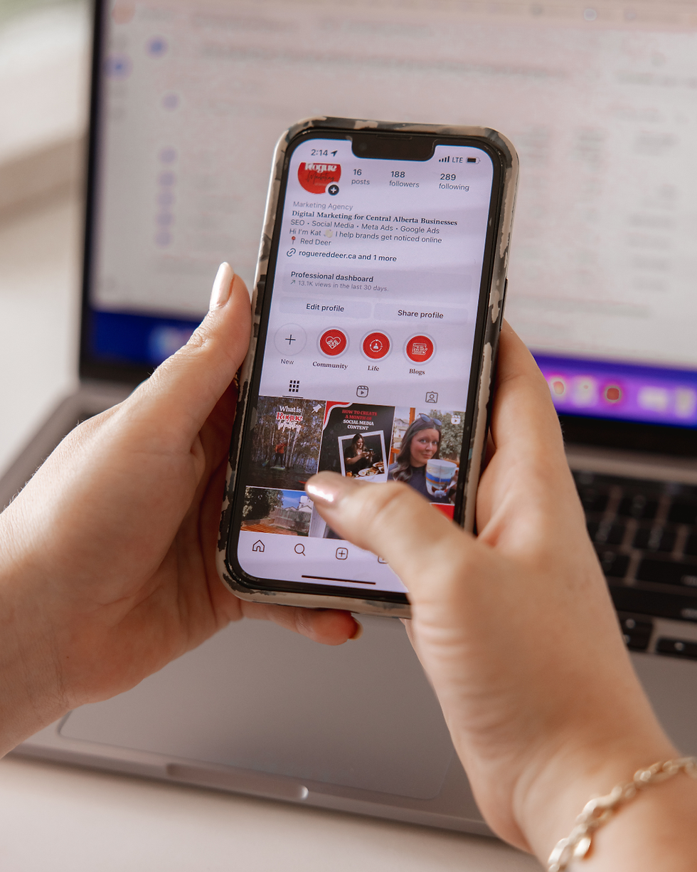 Red Deer Marketing Agency explaining how Instagram hashtags and SEO captions work together in modern Instagram marketing strategy.