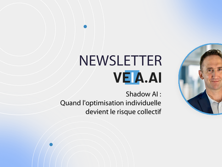 Illustration conceptuelle du Shadow AI montrant un collaborateur utilisant une IA générative en dehors du cadre de gouvernance, symbolisant le risque collectif invisible pour l’entreprise.