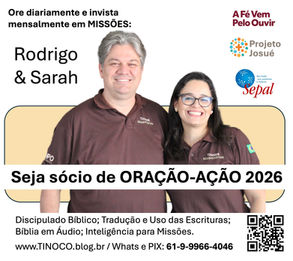 Convite 2026: parceria de oração e sustento (Rodrigo & Sarah Tinoco)