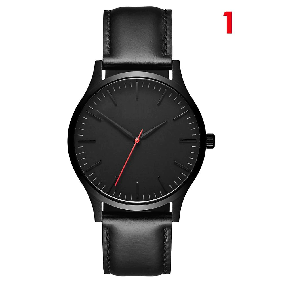Thumbnail: Watch Luxury 2019 Male Sport Quartz Wrist Watches Stainless Steel Case Leather