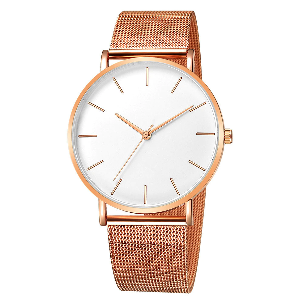 Miniature : Women Watch Rose Gold Montre Femme 2021 Women's Mesh Belt ultra-thin Fashion