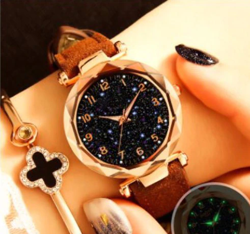 Thumbnail: Luminous Watches Starry Sky Watch Women's Luxury Magnetic Magnet Buckle Quartz